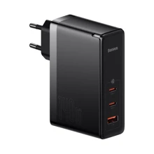 Зарядное устройство Baseus Wall Charger GaN5 Pro 2xUSB-C+USB 140W with USB-C Cable Black (CCGP100201): Особенности Быстрая зарядка, USB-C