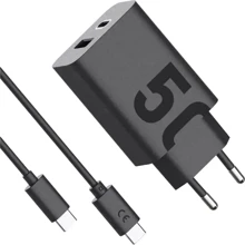 Зарядний пристрій Motorola Wall Charger USB-C+USB 50W з USB-C Cable Black (SJMC502)