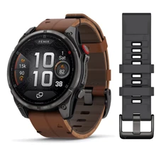 Смарт-часы Garmin Fenix 8 Pro AMOLED 47mm Sapphire Carbon Grey DLC Titanium with Chestnut Leather Band (010-03198-40)