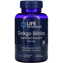 Life Extension Ginkgo Biloba Certified Extract 120 mg 365 Veg Caps Билоба сертифицированный экстракт: Форма выпуска Капсулы