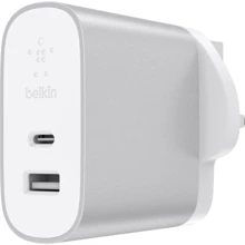 Зарядний пристрій Belkin Wall Charger Quick Charger USB-C and USB Power Delivery 27W Silver (F7U061VF-SLV): Особливості Power Delivery (PD), USB-C, Швидка зарядка