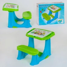 Парта учебная Pilsan 03-433 (3) сине-зеленый, откидная крышка, отсек с органайзером: Тип Парта