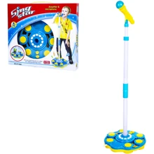 Дитячий іграшковий караоке-мікрофон зі стійкою Sing Star. Blue (HT158B): Виробник Shantou