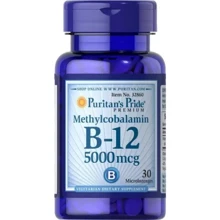 Puritan's Pride Methylcobalamin Vitamin B-12 with Cherry flavour 5000 mcg Метилкобаламін Вітамін В12 30 льодяників: Форма випуску Таблетки для розсмоктування
