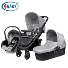 Универсальная коляска 3в1 4Baby Atomic Trio Grey (серый) + сумка: Тип коляски универсальная коляска (3-в-1)