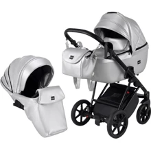 Коляска 2 в 1 Bair Infinity кожа 100% BI-03 silver (серебро перламутр): Тип коляски Универсальная коляска (2-в-1)