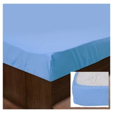 Простынь голубая на резинке из ранфорса SoundSleep 143blue 80х200см (92256347): Тип простынь