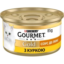 Влажный корм GOURMET Gold "Соус Де-Люкс" для взрослых котов кусочки в соусе с курицей 85 г (7613036705103): Тип Влажный корм