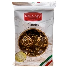 Печиво Delicato Italiano Cookies Сицилійське з кремом у шоколаді з арахісом 200 г (5900591003129): Вага нетто 200 г