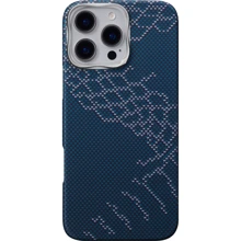 Чехол для iPhone Pitaka Snake Ridge Tactile Woven Case Snowy Day for iPhone 16 Pro: Цвет синий