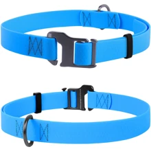 Ошейник WAUDOG Waterproof водостойкий, пряжка крючок 25 мм 35-70 см голубой (27192): Производитель WAUDOG