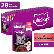 Упаковка влажного корма для котов Whiskas AMMP c говядиной в желе 28х85г (5900951263439): Тип Влажный корм