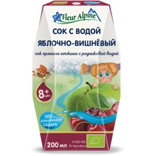 Сок органический Fleur Alpine Яблоко-Вишня с природной водой 200 мл (1384012): Тип Соки