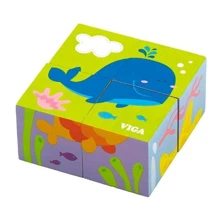 Дерев'яні кубики-пазл Viga Toys Підводний світ (50161): Тип кубики