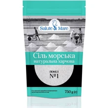 Упаковка Сіль морська харчова Salute di Mare середня 5х750 г (УП4820106490026): Вага нетто 3750 г