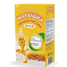 Каша молочная Малышка 250г гречнево-рисовая: Тип Каши молочные