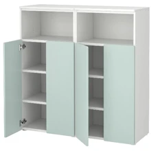 Шкаф ІКЕА SMÅSTAD / PLATSA 120х42х123 см салатовый с 6 полками (795.496.28): undefined undefined