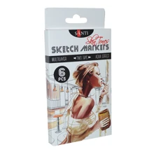 Набор двусторонних маркеров SANTI sketch 390568 Skin Tones 6 шт уп, 34,7 мм: Тип На водной основе