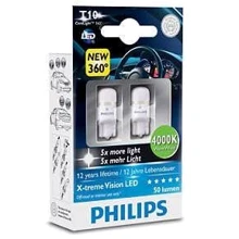 LED лампа Philips X-tremeVision LED W5W 4000K 12V 127994000KX2 (2шт.): Головной свет Повороты боковые, Габариты