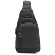 Чоловіча сумка слінг Borsa Leather чорна (K1328b-black): Стать Мужской