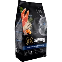 Сухой корм Savory для длинношерстных кошек со свежим лососем и белой рыбой, 400 г (4820232630013): Тип Сухой корм