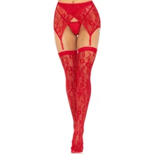 Панчохи Leg Avenue Leg Avenue Lace thigh highs & garterbelt Red One Size: Для кого Для жінок