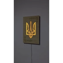 Настенный декор Тризуб Герб Украины настенный декор с LED подсветкой Nevet желтый 46х31см (0001213): Производитель Nevet