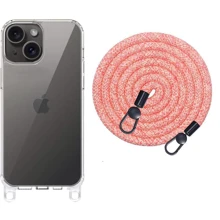 Чохол для iPhone Epic TPU Transparent with Straps Red/White for iPhone 15: Колір красный