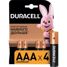 Батарейки Duracell Alkaline AAA LR03 MN2400 4 шт (81545421): undefined undefined