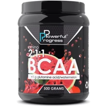 Аминокислота для спорта Powerful Progress BCAA 2: 1: 1 + Glutamine 500 g /50 servings/ Watermelon: Вкус Арбуз
