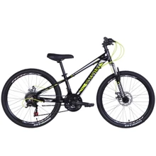 Велосипед Discovery 24" QUBE AM DD рама-11.5" 2021 Black/Yellow (OPS-DIS-24-268): Материал рамы Алюминий