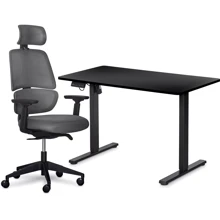 Комплект Mealux PowerDesk Lite Black + Leo Air Plus Grey стол и стул (EVO-201 Lite B/B +Y 546 KBG): undefined undefined