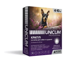 Капли от блох и клещей Unicum PRO для собак 4-10 кг перметрин 3 шт. уп. (UN-086): Тип Капли