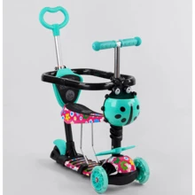 Детский самокат 5 в 1 Best Scooter S 1342 Бирюзовый: Количество колес 3