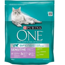 Сухой корм Purina ONE Sensitive для взрослых котов с чуствительной системой пищеварения с индейкой и рисом 8х800 г (12462854): Тип Сухой корм