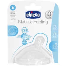 Силиконовая соска Chicco Natural Feeling Нормальный поток, 0м+ 1 шт (81011.10): Поток средний