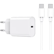 Зарядное устройство WIWU USB-C Wall Charger Wi-U001 20W with cable USB-C White: Особенности Быстрая зарядка, USB-C