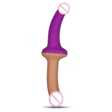 Двухконечный фаллоимитатор LOVETOY Holy Dong 12.5", Flesh+Purple: Назначение Вагинальные
