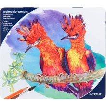 Олівці кольорові акварельні Kite K18-1053, мет. пенал, 24 шт.: Тип акварельні