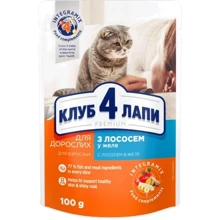 Влажный корм Club 4 Paws Premium Adult cats для взрослых кошек с лососем в желе 20+4x100 г (4820215365055): Тип Паучи