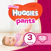Huggies Pant 3 (6-11kg) Mega 58 Girl: Тип Підгузки-трусики