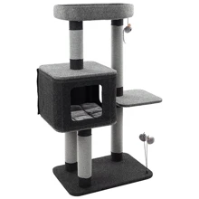 Когтеточка Flamingo Scratching Tree Fati с домиком игровой комплекс для котов (59228): Высота столбика 110.5 см