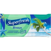 Влажные салфетки Superfresh Breeze 15 шт: Классификация Масс-маркет