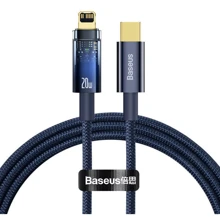 Кабель Baseus Cable USB-C to Lightning Explorer Series Auto Power-Off 20W 1m Blue (CATS000003): Тип USB-C - Lightning