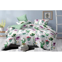 Комплект постільної білизни SoundSleep Сactus blooms сатин сімейний зелений (6535907525478): Матеріал сатин