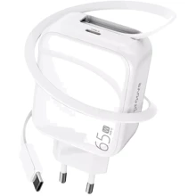 Зарядное устройство Proove Wall Charger USB-C Fixtape GaN 65W White (WCFP65010202): Особенности Power Delivery (PD), USB-C, Быстрая зарядка
