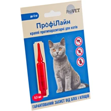 Капли на холку Природа ПрофиЛайн для кошек до 4 кг 1уп.(4 пипетки х0,5мл) ( PR240988) (инсектоакарицид): Тип Капли