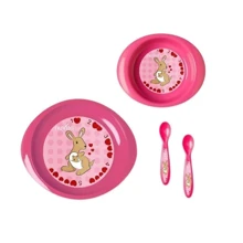 Набір для годування Nuvita 12м + Рожевий 4 предмета. (NV1495Pink): Матеріал пластик