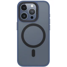 Чехол для iPhone Blueo Skin Friendly Frosted with MagSafe Blue for iPhone 15 Pro Max: Цвет синий