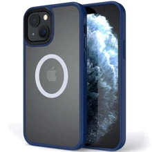 Чехол для iPhone Mobile Case TPU+PC Metal Buttons with MagSafe Blue for iPhone 13: Цвет синий